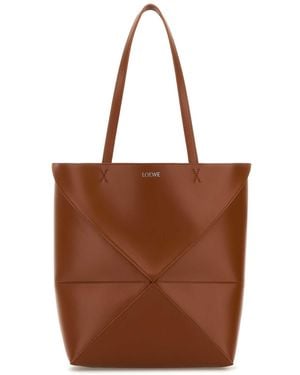 Loewe Puzzle Fold Tote Medium - Brown