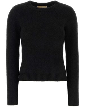 MICHAEL Michael Kors Michael By Michael Kors Brushed Alpaca Crew Swtr - Black