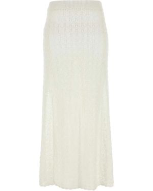 Ganni Crochet Skirt - White
