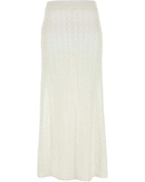 Ganni Crochet Skirt - White