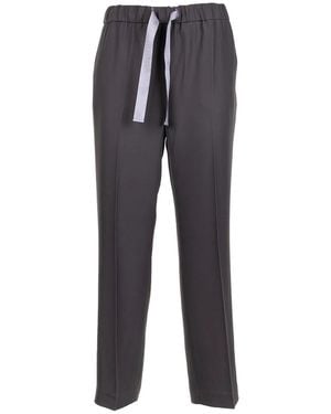 Via Masini 80 Trousers With Maxi Drawstring - Blue