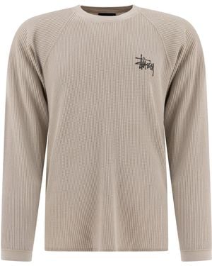 Stussy Raglan Thermal Basic Stock Knitwear - Gray