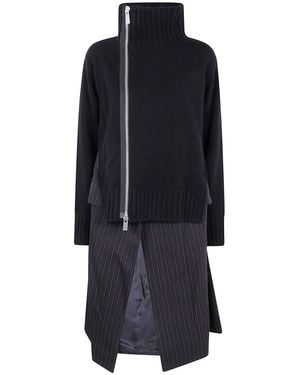 Sacai Knit Coat Dress - Blue
