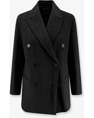 Paltò Ariella Double-Breasted Wool Coat - Black