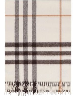 Burberry Checked Cashmere Scarf - Natural