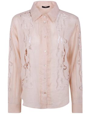Seventy Ramie Embroidered Shirt - Pink