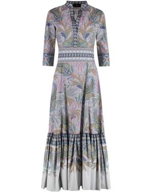 Etro Printed Cotton Dress - Gray