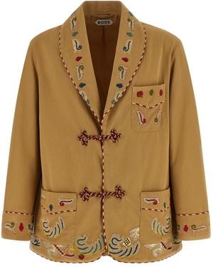 Bode 'Feather Runner Smoking' Blazer - Brown