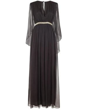 Alberta Ferretti Chiffon Long Dress - Black