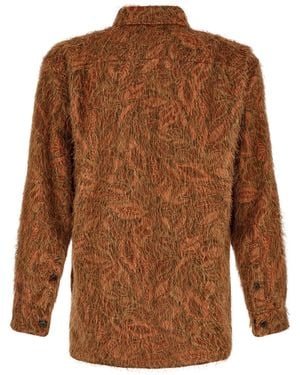 Dries Van Noten Shaggy Fringed Shirt - Brown
