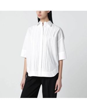 P.A.R.O.S.H. P.A.R.O.S.H. Cotton Shirt With Pleated Detail - White