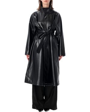 Frankie Shop Calen Faux Leather Trench Coat - Black