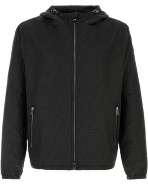 Fendi Blouson Nylon Logo - Black