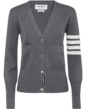 Thom Browne Med Wool Cardigan - Grey