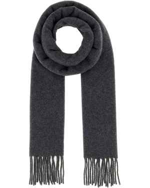 Ami Paris Woolscarfwithreddecoeurembroidery - Black