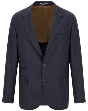 Brunello Cucinelli Pinstripe Batavia Blazer - Blue