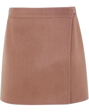 Semicouture "June" Double Layers Miniskirt - Brown