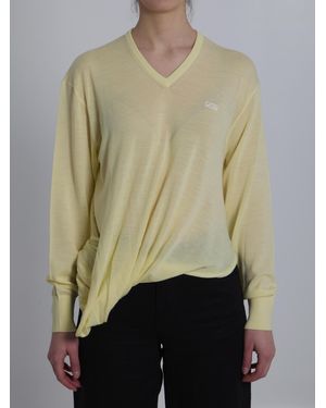 Loewe Wool Sweater With Logo - Natural