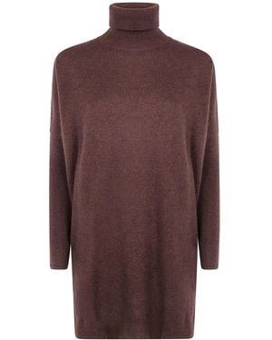 ABSOLUT CASHMERE "Amira" High Neck Maxi Sweater - Purple