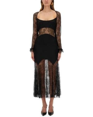 Nina Ricci Long Lace Dress - Black
