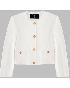 Balmain Mini Fashion Jacket For Girls - White
