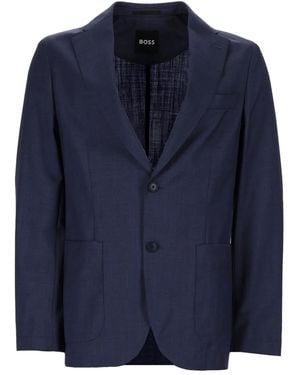 BOSS Virgin Wool Jacket - Blue