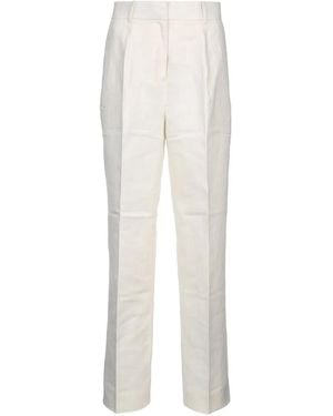 Calvin Klein Structured Linen Pleated Pant - White