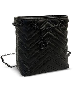 Gucci Gg Marmont Nano Bucket Bag - Black