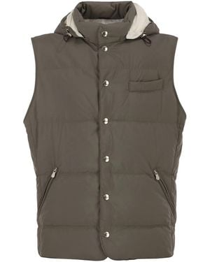 Brunello Cucinelli Padded Hooded Gilet - Green