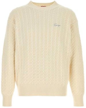 KENZO Signature Cable-Knit Jumper - White