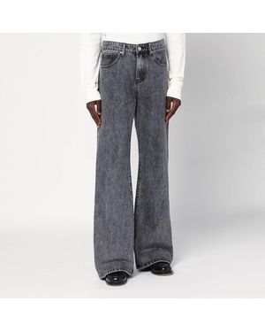 Basketcase Gallery Wide Leg Washed Jeans - Grey