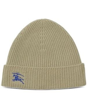 Burberry Khaki Cashmere Beanie Hat - Green