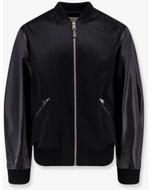 Givenchy Cotton And Nylon Jacket With Leather Sleeves - Blue