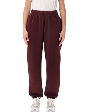 Nike Phoenix Fleece High Waist Sweatpants - Red