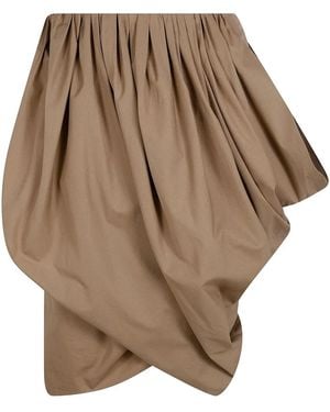 Chloé Draped Gathered-Waist Skirt - Natural