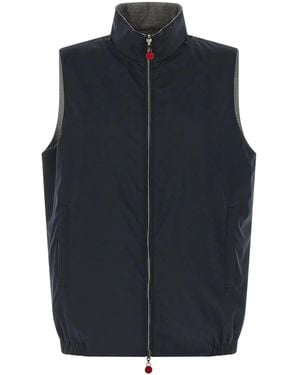 Kiton Double Face Nylon Vest - Blue