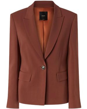 Pinko Gente Single-Breasted One Button Jacket - Brown