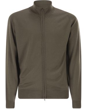 John Smedley Extra Fine Merino Wool Cardigan - Green