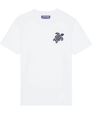 Vilebrequin Organic Cotton T-Shirt With Turtle Print - White