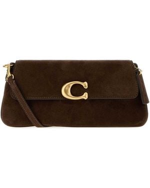 COACH Suede Jet Shoulder Bag - Brown