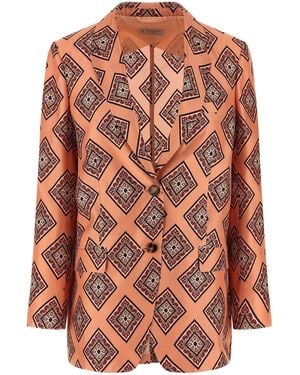 Alberto Biani Tie Print Blazer - Orange