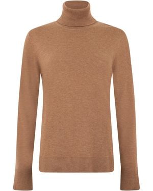 Max Mara Max Mara High-Neck Sweater Made Of Wool - Brown