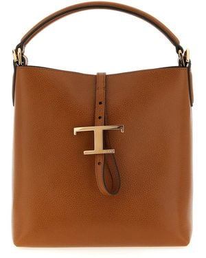 Tod's 'T Timeless' Mini Bucket Bag - Brown