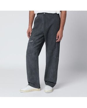 Represent Washed-Effect Cotton Pants - Blue
