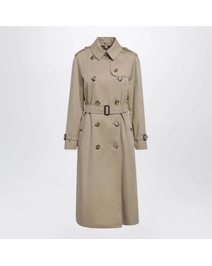 Burberry Waterloo Long Cotton Gabardine Trench Coat - Natural