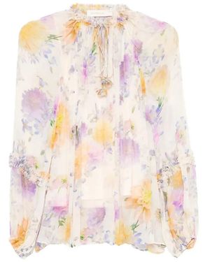 Zimmermann Luna Ruffle Billow Blouse - White