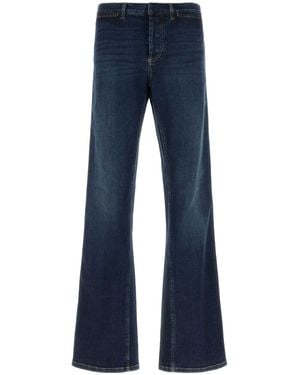Gucci Cotton Denim Trousers With Web Ribbon - Blue