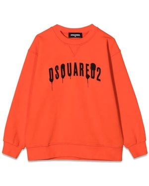 DSquared² Sweatshirt Crewneck Front Logo - Orange