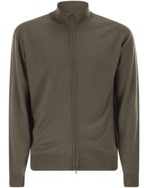 John Smedley Extra Fine Merino Wool Cardigan - Green