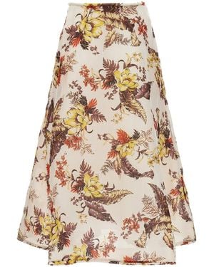 Zimmermann 'Matchmaker Floral Flare' Skirt - Natural
